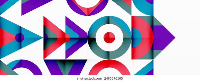 Colorful circle and triangle abstract background. Template for wallpaper, banner, presentation, background