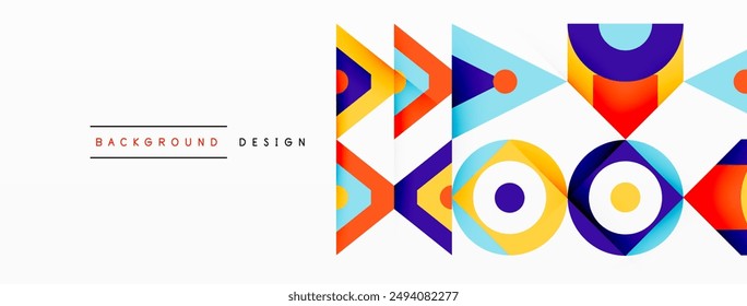 Colorful circle and triangle abstract background. Template for wallpaper, banner, presentation, background
