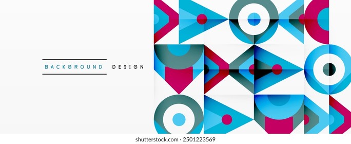 Colorful circle and triangle abstract background. Template for wallpaper, banner, presentation, background