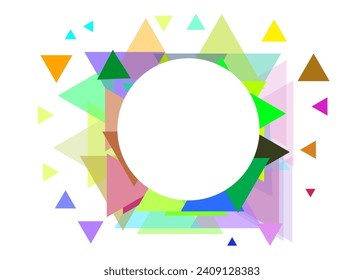 Colorful circle triangle vector background with bright rainbow elements