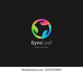 Colorful circle with triple leaf logo