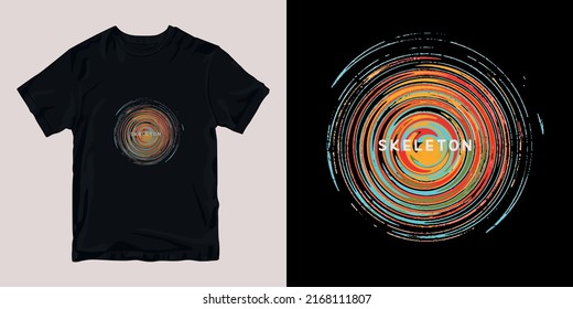 colorful circle t-shirt stylish and clothing printable trendy tshirt design. print, industrial products. global swatch.