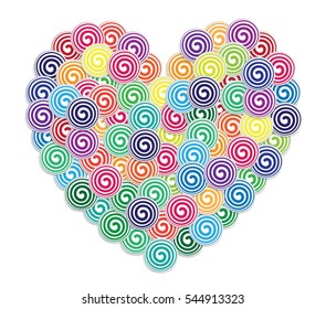 Colorful circle with Valentine greeting card design