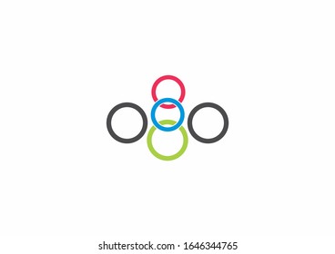 colorful circle vector logo design concept