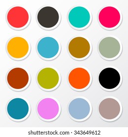 Colorful Circle Vector Paper Empty Labels Set