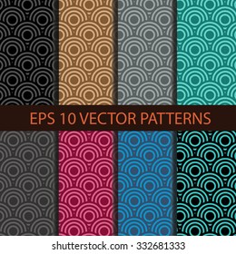 Colorful circle vector pattern in monochromatic colors