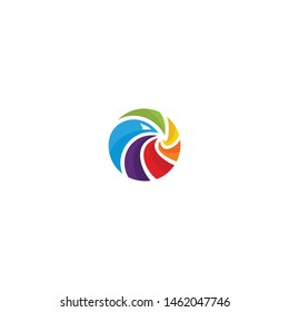 colorful circle vector with the shape of a bird in the middle