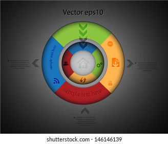 Colorful circle web template. May be used for infographic template.