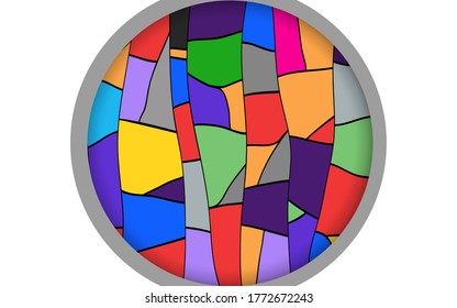 colorful circle window on the the white background