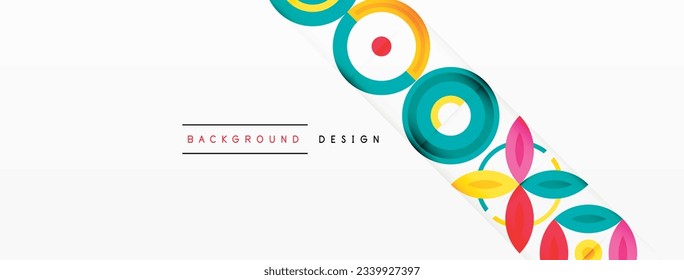 Coloridos círculos de fondo abstracto. Diseño de alta tecnología para papel tapiz, banner, fondo, página de inicio, arte mural, invitación, impresiones, afiches