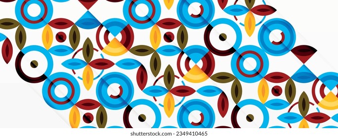 Coloridos círculos de fondo abstracto. Diseño de alta tecnología para papel tapiz, banner, fondo, página de inicio, arte mural, invitación, impresiones, afiches