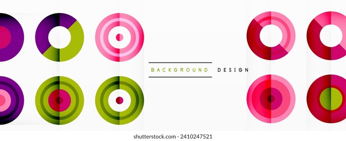 Colorful circles abstract background. Hi-tech design for wallpaper, banner, background, landing page, wall art, invitation, prints, posters