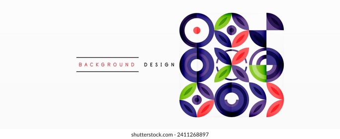 Coloridos círculos de fondo abstracto. Diseño de alta tecnología para papel tapiz, banner, fondo, página de inicio, arte mural, invitación, impresiones, afiches