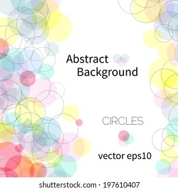 Colorful circles abstract background. vector