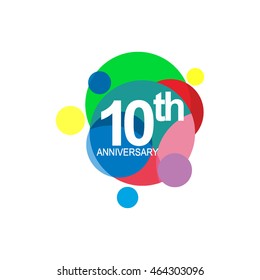 colorful circles anniversary logo vector