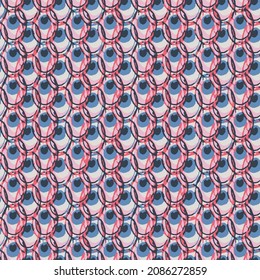 Colorful circles background.Grunge circles pattern. Seamless pattern of chaotic black, blue and pink texture background.