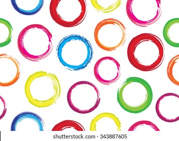Colorful circles background.Grunge circles pattern.Vector template.