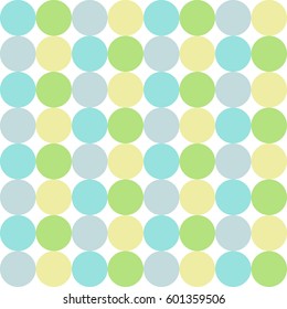colorful circles blue green gray yellow pastel seamless pattern vector.