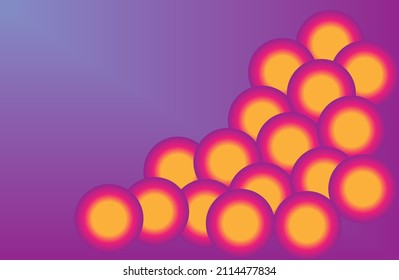 Colorful circles in bright purple color background.