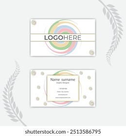 colorful and circles business card template.