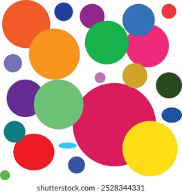 The colorful circles create a vibrant and playful pattern