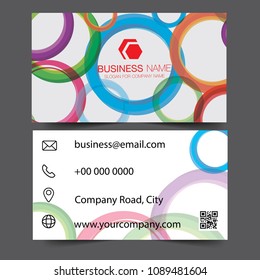 Colorful Circles Creative and Clean Double-sided Business Card Template. colorful Colors. Flat Design Vector Illustration. Stationery Design. Can be adapt to Brochure, Annual Report, Magazine Poster.