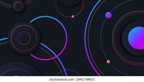 Colorful circles dark background vector design in eps 10 