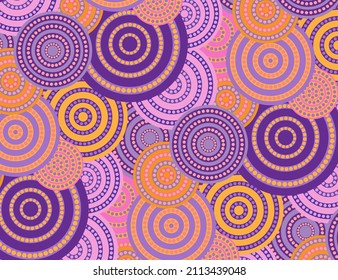 Colorful circles and dots background. Multicolor ethnic pattern. Earth tone modern pattern. Circles and dots wallpaper.