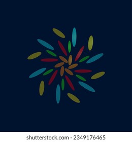 Colorful circles forming a spiral, vector illustration