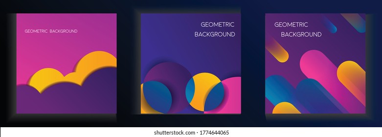 Círculos coloridos y geométricos 
 patrón de fondo vectorial, portada de página
