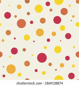 Colorful circles geometric seamless pattern. Vector. Abstract polka dots background.