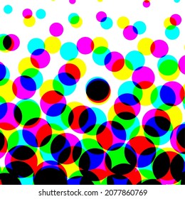 Colorful circles, gradient halftone background. Vector illustration.