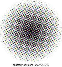 círculos coloridos, fondo de semitono degradado. Ilustración vectorial.