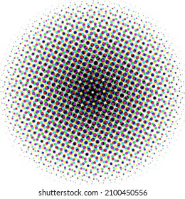 Colorful circles, gradient halftone background. Vector illustration.