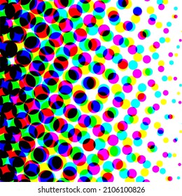 Colorful circles, gradient halftone background. Vector illustration.