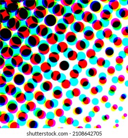 círculos coloridos, fondo de semitono degradado. Ilustración vectorial.