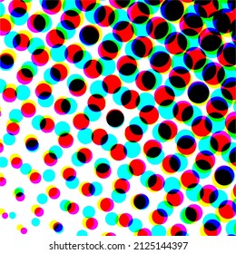 Colorful circles, gradient halftone background. Vector illustration.
