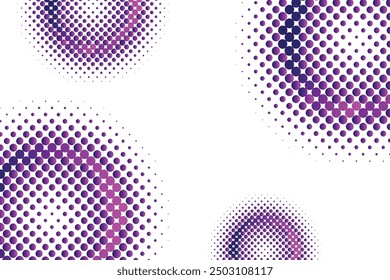 Círculos coloridos, fondo semitono degradado. Ilustración vectorial.