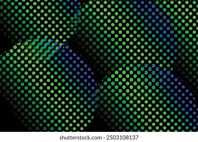 Colorful circles, gradient halftone background. Vector illustration.
