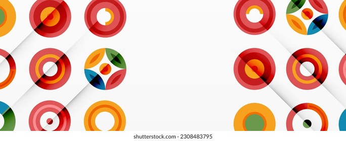 círculos coloridos en un fondo abstracto de composición de cuadrícula. Diseño de fondo de pantalla, banner, fondo, página de inicio, arte mural, invitación, impresiones, carteles