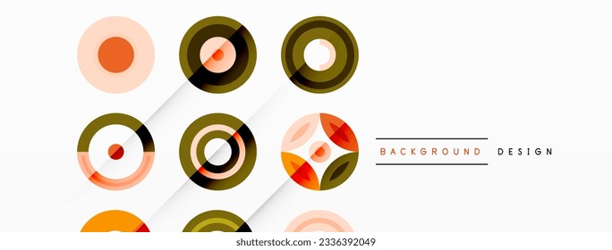 Colorful circles in a grid composition abstract background. Design for wallpaper, banner, background, landing page, wall art, invitation, prints, posters