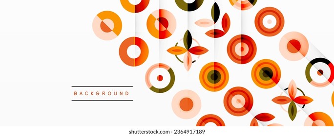 Colorful circles in a grid composition abstract background. Design for wallpaper, banner, background, landing page, wall art, invitation, prints, posters