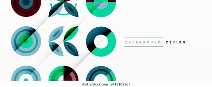 Farbige Kreise auf abstraktem Hintergrund. Design für Tapeten, Banner, Hintergrund, Landing Page, Tapete, Einladung, Drucke, Poster