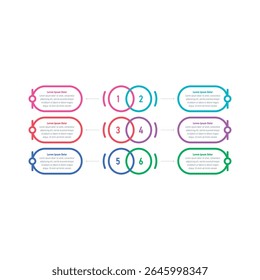 colorful circles infographic template. six steps information template. infographic template for business, education, industry, technology world. information template for annual report, magazine