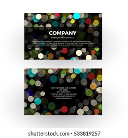 colorful circles of light abstract background. vector professional business card