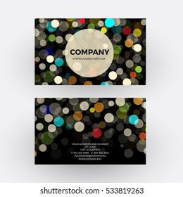 colorful circles of light abstract background. vector professional business card