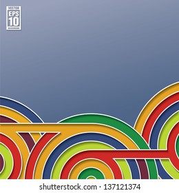 Colorful circles and lines blank background