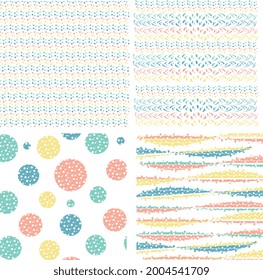 Colorful circles and lines on the fabric, a simple pattern for textiles, a ready-made set for bed linen