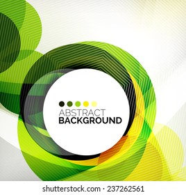 Colorful circles modern abstract composition with shadows and text. Geometric background