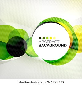 Colorful circles modern abstract composition with shadows and text. Geometric background